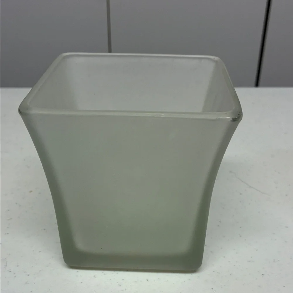 Frosted Glass Square Vase
